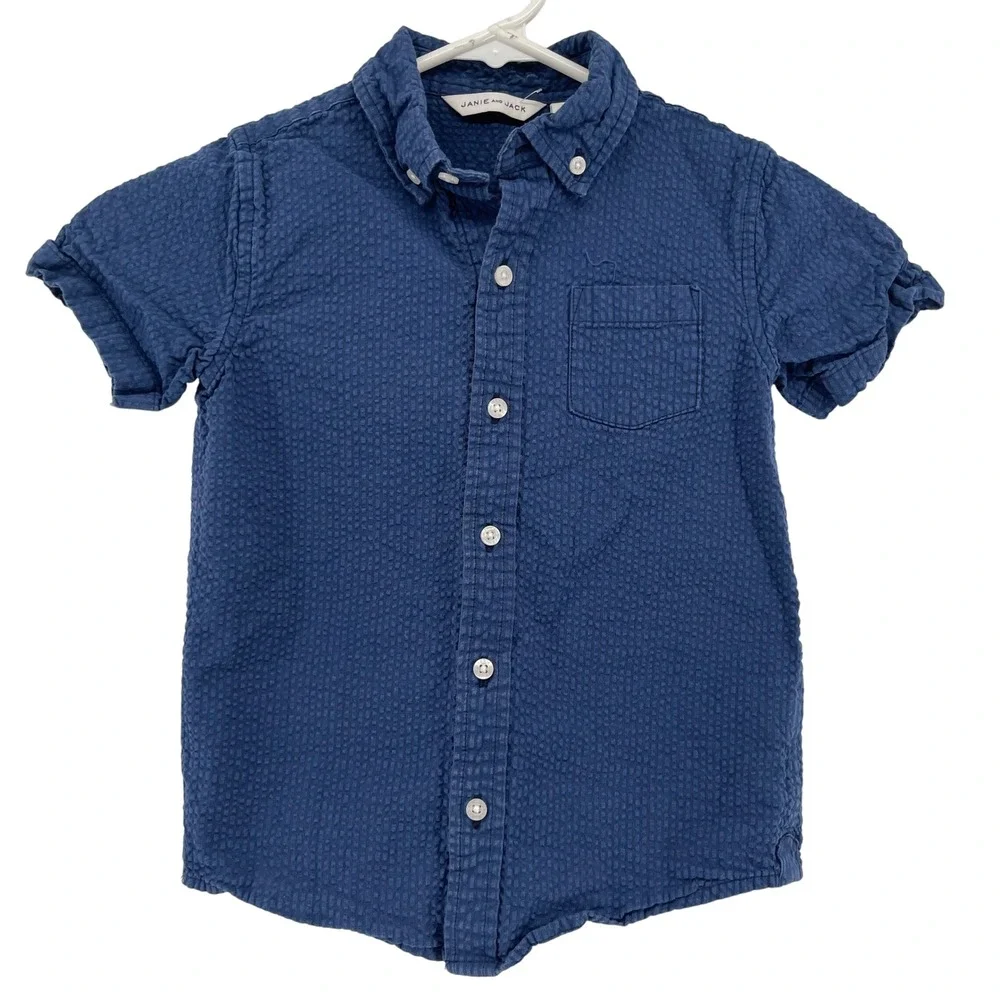 BUNDLE Janie and Jack Button-Up Shirt Striped‎ Casual Cotton Size 5